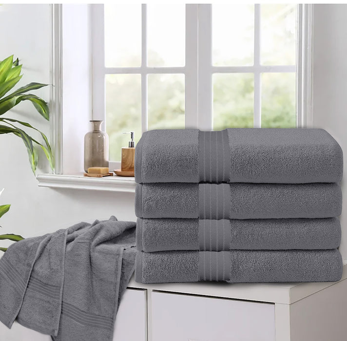 Grey 4pc bath towels set