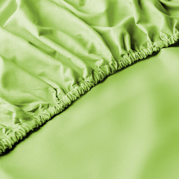 Fitted Sheet 100% Cotton (90 X 190 + 20 CM ) - Green - Cotton Home