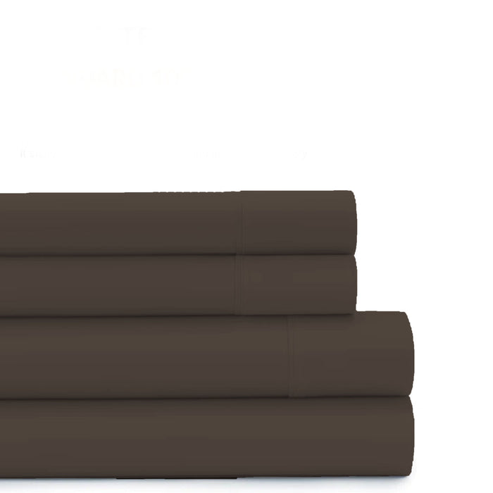 3 Piece Flat Sheet Set Super Soft Dark Brown King for sale