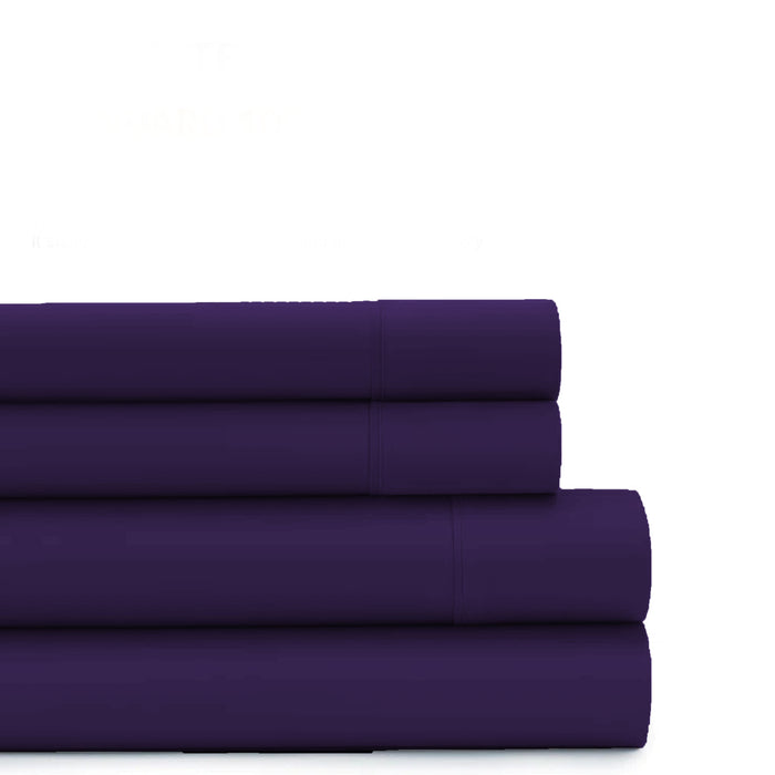 3 Piece Flat Sheet Set Super Soft Violet Single Size 160x220
