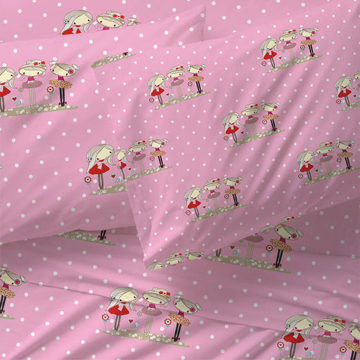 Friendlair Pink Kids Comforter 3pc Set 135x220cm
