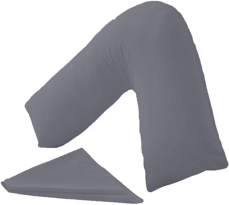 V Shape Pillow Cover - Standard Size - Grey