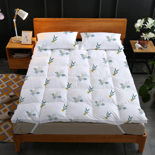 Buy King Size Mattress Topper with 2 Pillow Cover - Floral Design 180x200+8cm