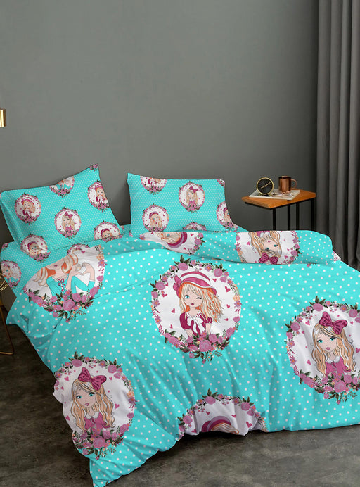 Queenlair Sea Green Kids Comforter 3pc Bedding Set 135x220cm for sale