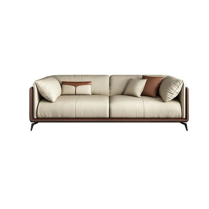 Armorican 3 Pieces Living Room Set Artifical Synthetic Leather Upholstered Sofa - Cottonhome.ae