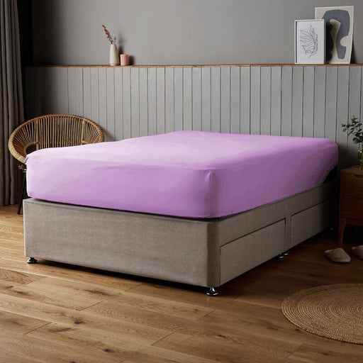 Fitted Sheet 100% Cotton (180 X 200 + 30 CM ) - Purple - Cotton Home
