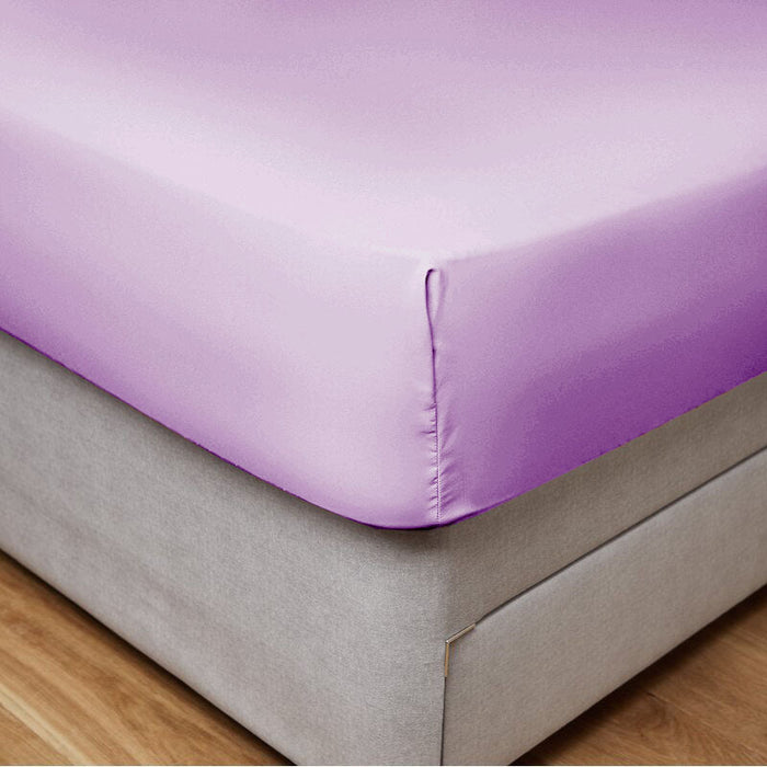 Fitted Sheet 100% Cotton (180 X 200 + 30 CM ) - Purple - Cotton Home