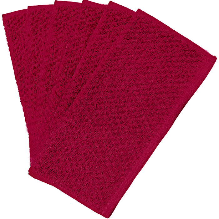 100% Cotton Red Kitchen Towels Pack of 8pcs - 360 gsm
