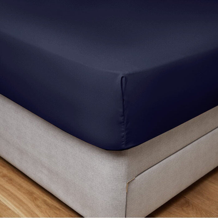 Fitted Sheet 100% Cotton (200 X 200 + 30 CM ) - Navy Blue - Cotton Home