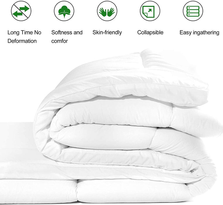Mattress Topper- (160 X 200 +8 CM) WHITE - Cotton Home
