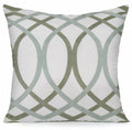 Embroidered Green Zig Zag Geometric Canvas Filled Cushion 45x45cm