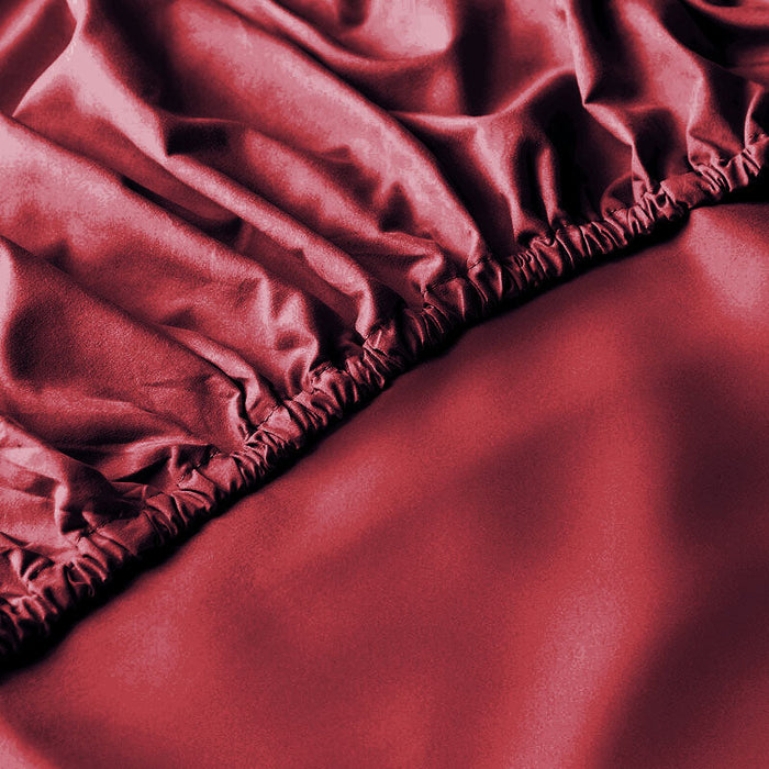 Fitted Sheet 100% Cotton (180 X 200 + 30 CM ) -Red - Cotton Home
