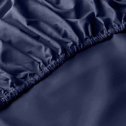 Fitted Sheet 100% Cotton (160 X 200 + 30 CM ) - Navy Blue - Cotton Home