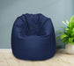 PU Leather Adult Bean Bag 62x105cm - Navy Blue - Cottonhome.ae