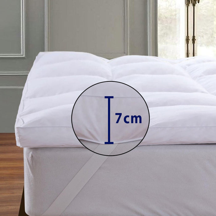 Mattress Topper 200x200+7cm White - Cottonhome.ae