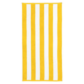 Oversized 100% Cotton Striped Pool Towel - Yellow