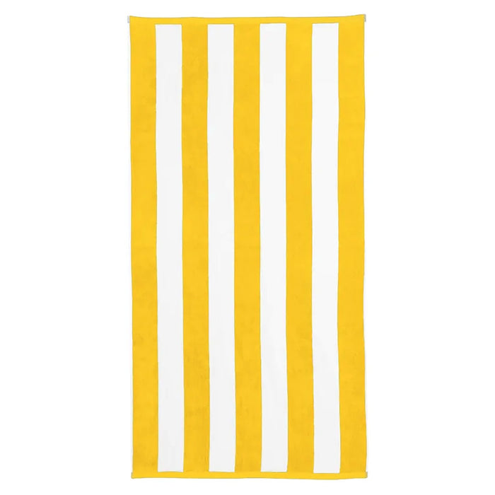 Oversized 100% Cotton Striped Pool Towel - Yellow