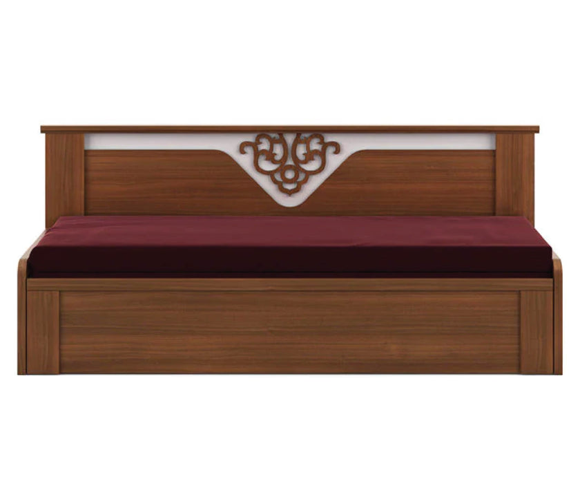 Sofa Cum Bed with Storage in Walnut Finish - Cotton Home