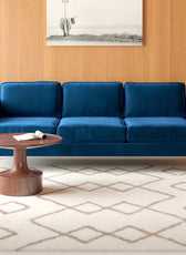Velvet Square Arms Sofa - Cotton Home