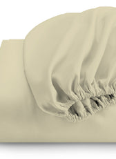 3 Piece Fitted Sheet Set Super Soft Beige Super King Size 200x200+30cm with 2 Pillow Case - Cotton Home