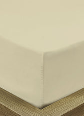 3 Piece Fitted Sheet Set Super Soft Beige Single Size 120x200+25cm with 2 Pillow Case - Cotton Home