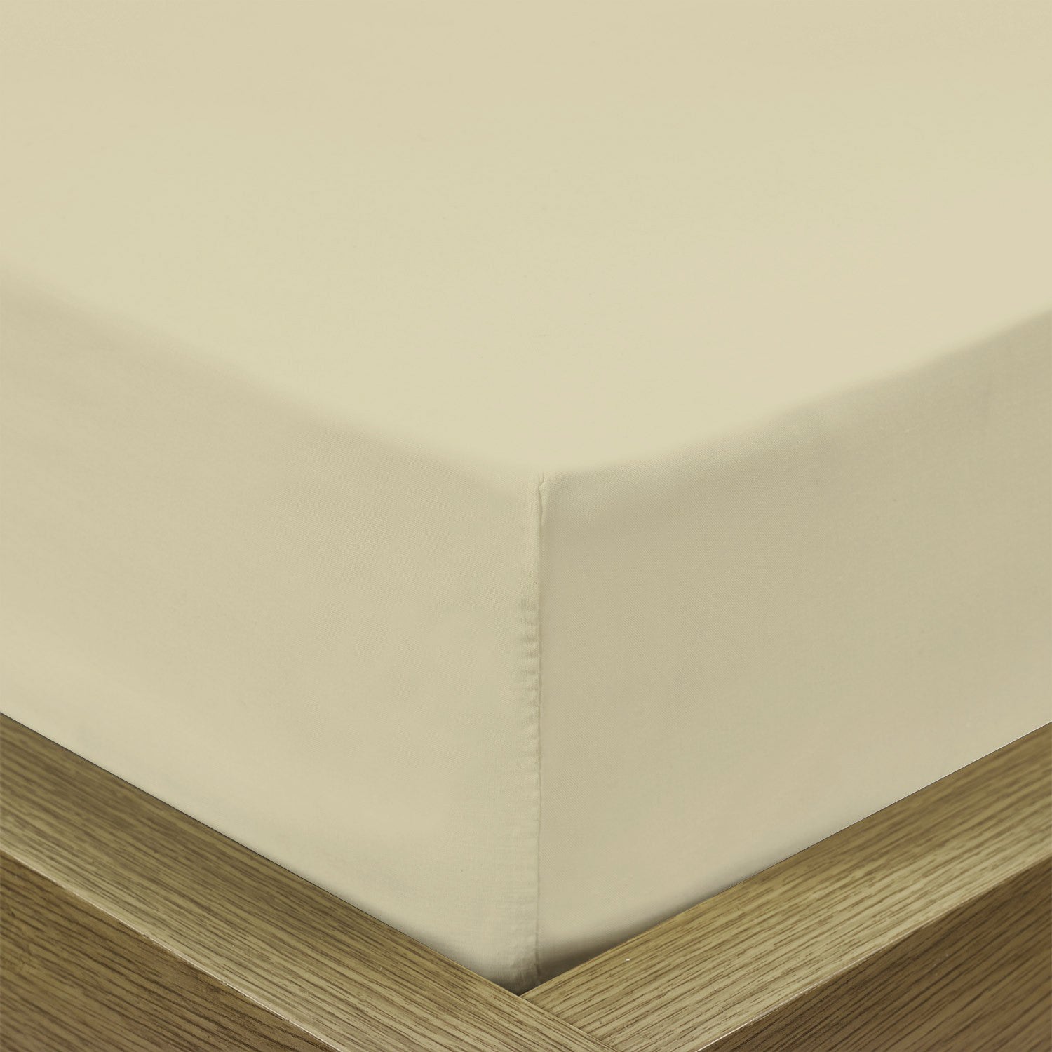 3 Piece Fitted Sheet Set Super Soft Beige Single Size 120x200+25cm with 2 Pillow Case - Cotton Home