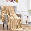 Soft Flannel Blanket Double Size 220x240cm Beige