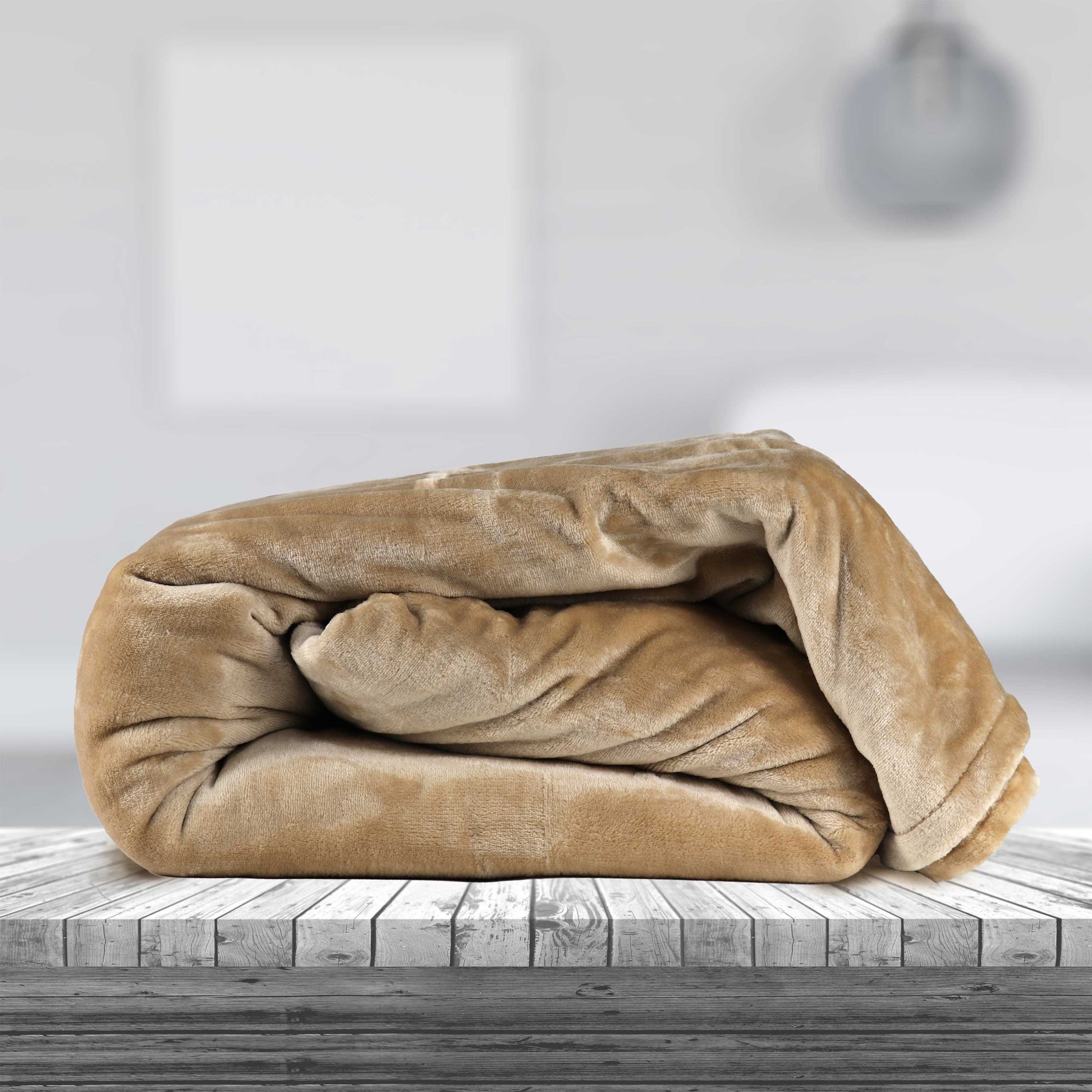 Micro Flannel Blanket Single Piece - 160x220cm - Beige