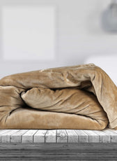 Soft Flannel Blanket Double Size 220x240cm Beige - Cotton Home