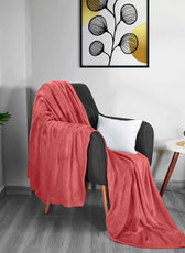 Soft Flannel Blanket Single Size 160x220cm Blush - Cotton Home