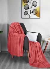 Soft Flannel Blanket Double Size 220x240cm Blush - Cotton Home