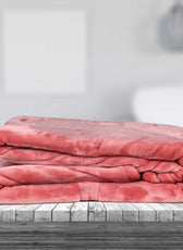 Soft Flannel Blanket Double Size 220x240cm Blush - Cotton Home