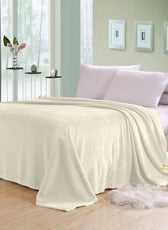 Soft Flannel Blanket Single Size 160x220cm Cream - Cotton Home