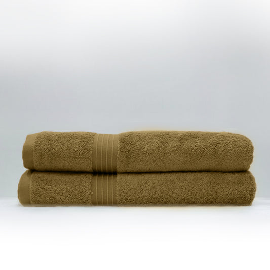 Premium Brown Pack of 2  600gsm High Quality Cotton Bath Towel 70x140cm