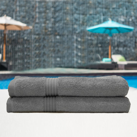 Premium Charcoal Pack of 2  600gsm High Quality Cotton Bath Towel 70x140cm