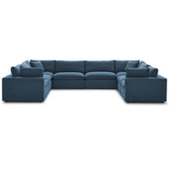 Novara 8-Seater Modular Fabric Sofa – Symmetrical Design, Wide & Spacious, Ash Blue Upholstery, 400cm x 300cm x 89cm