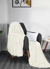 Soft Flannel Blanket Single Size 160x220cm Cream - Cotton Home