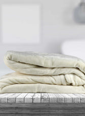 Soft Flannel Blanket Single Size 160x220cm Cream - Cotton Home