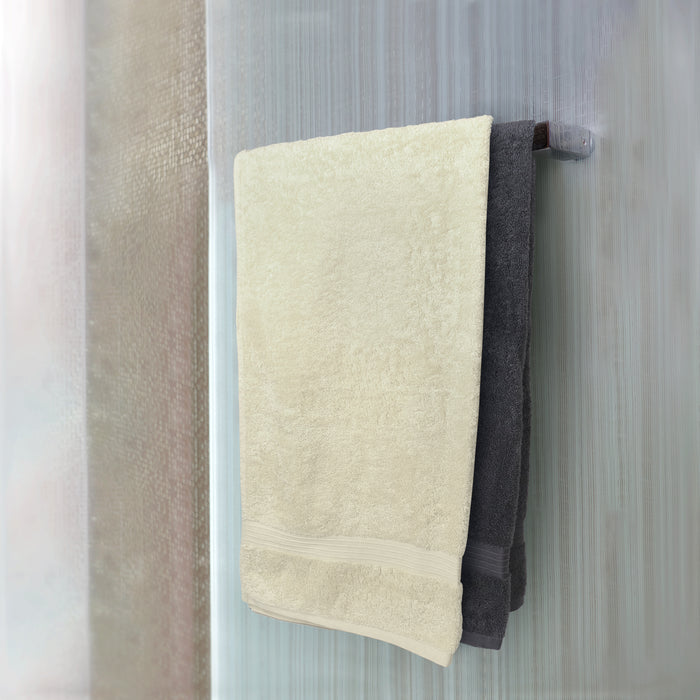 Cotton Bath Towel 70x140 CM 2 Piece Set, Cream and Charcoal