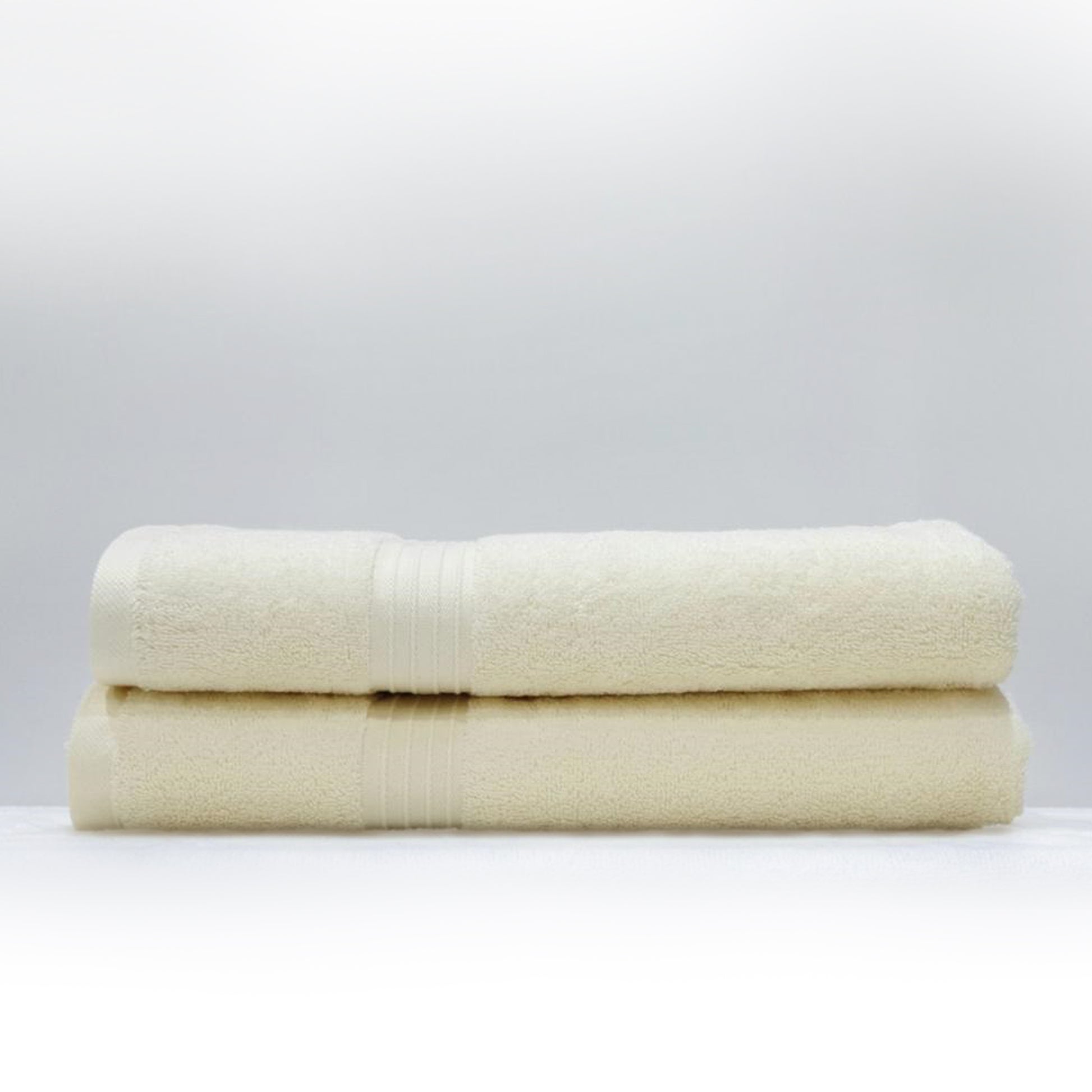 Premium Cream Pack of 2  600gsm High Quality Cotton Bath Towel 70x140cm