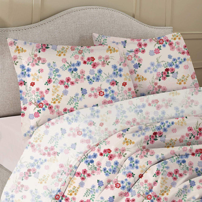 100% Cotton Disty 3 Piece Single/queen/king size Comforter Set - Red Floral
