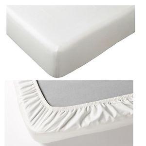 FITTED SHEET SATEEN WHITE-180 X 200 CM - Cotton Home