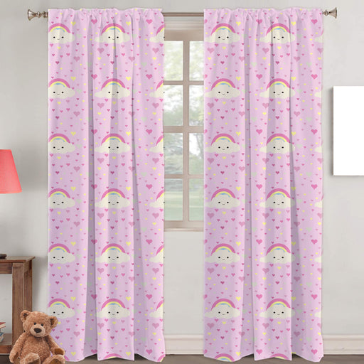 Kids Curtain - 2 pieces - 100% Cotton Printed - 140x240cm - Pink - Cotton Home, 100% cotton kids curtain