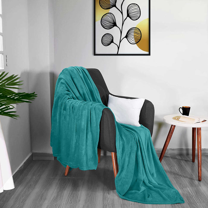 High Quality Green Single Size Blanket 160x220cm Soft Flannel Blanket Suitable for All Seasons it is Warm Throw Blanket for Bedroom, Couch Sofa, Living Room, Fashion Sofa Bedding, Car, Sofa Recliner