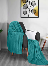 Soft Flannel Blanket Double Size 220x240cm Green - Cotton Home