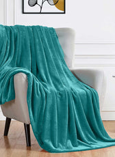 Soft Flannel Blanket Double Size 220x240cm Green - Cotton Home