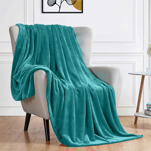 High Quality Green Double Size Blanket 220x240cm Soft Flannel Blanket Suitable for All Seasons it is Warm Throw Blanket for Bedroom, Couch Sofa, Living Room, Fashion Sofa Bedding, Car, Sofa Recliner