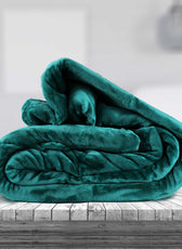 Soft Flannel Blanket Double Size 220x240cm Green - Cotton Home
