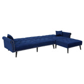 Kerry Wide Velvet Reversible Sleeper Sofa & Chaise - Cotton Home