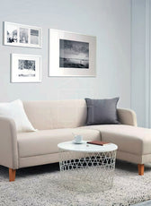 Solcian 3- Seater Chaise Longue Fabric Sofa L145cm x W197cm x H76cm Beige - Cotton Home